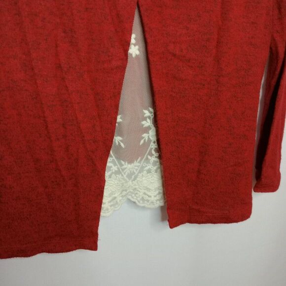 Wonder Nation Girls Rayon Sweater Lace Insert Lightweight Crew Neck Top Large - Picture 4 of 6